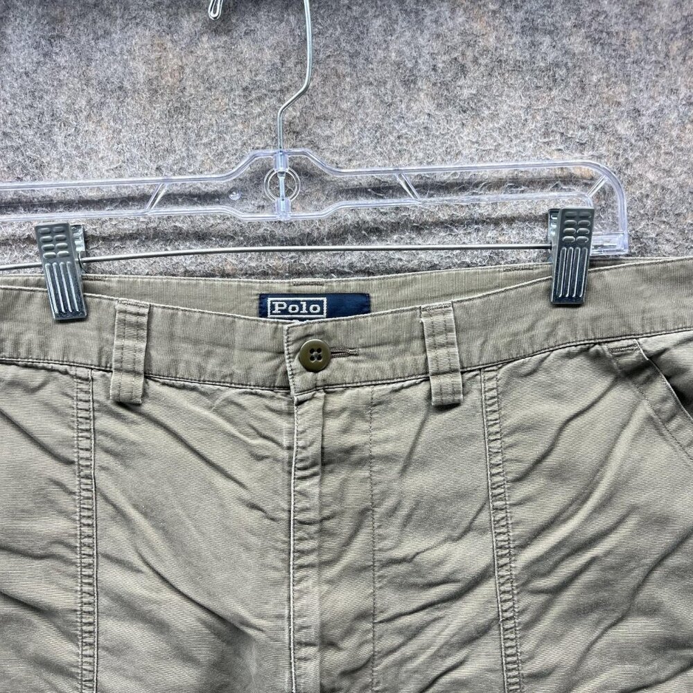 Polo Ralph Lauren Shorts Mens 38 Green 100% Cotton Utility Chino 8 Inseam Casual - Picture 9 of 12